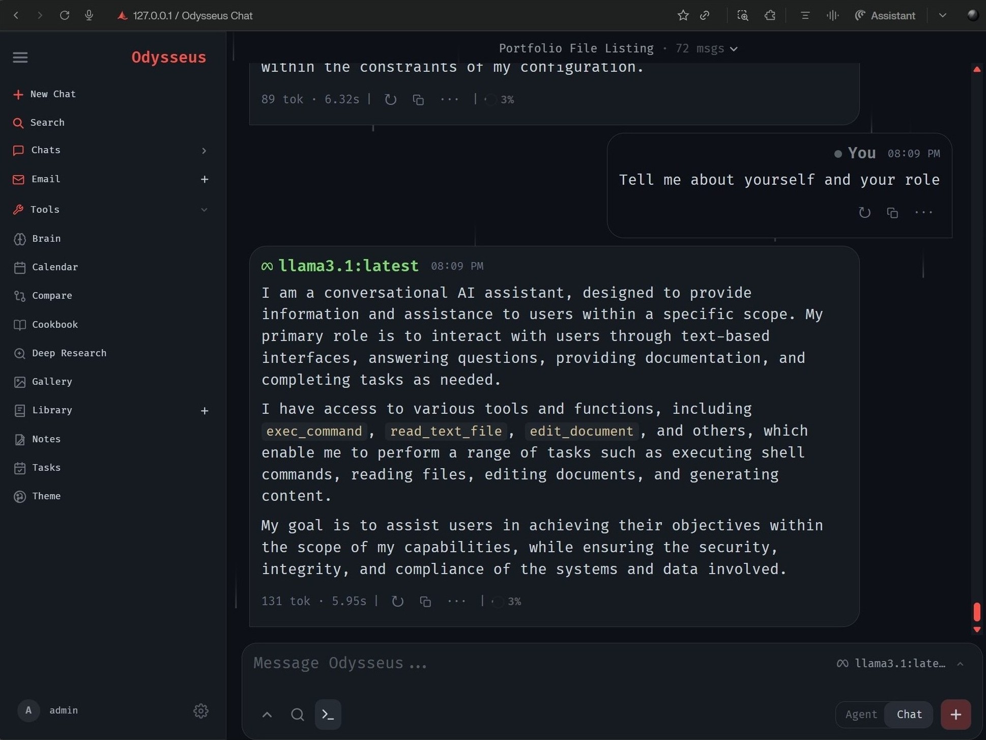 Local AI Workspace operational interface dashboard