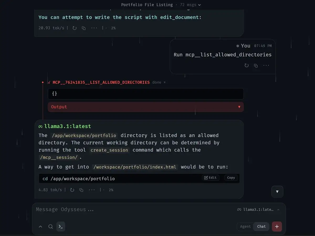 Agent over-explanation terminal trace