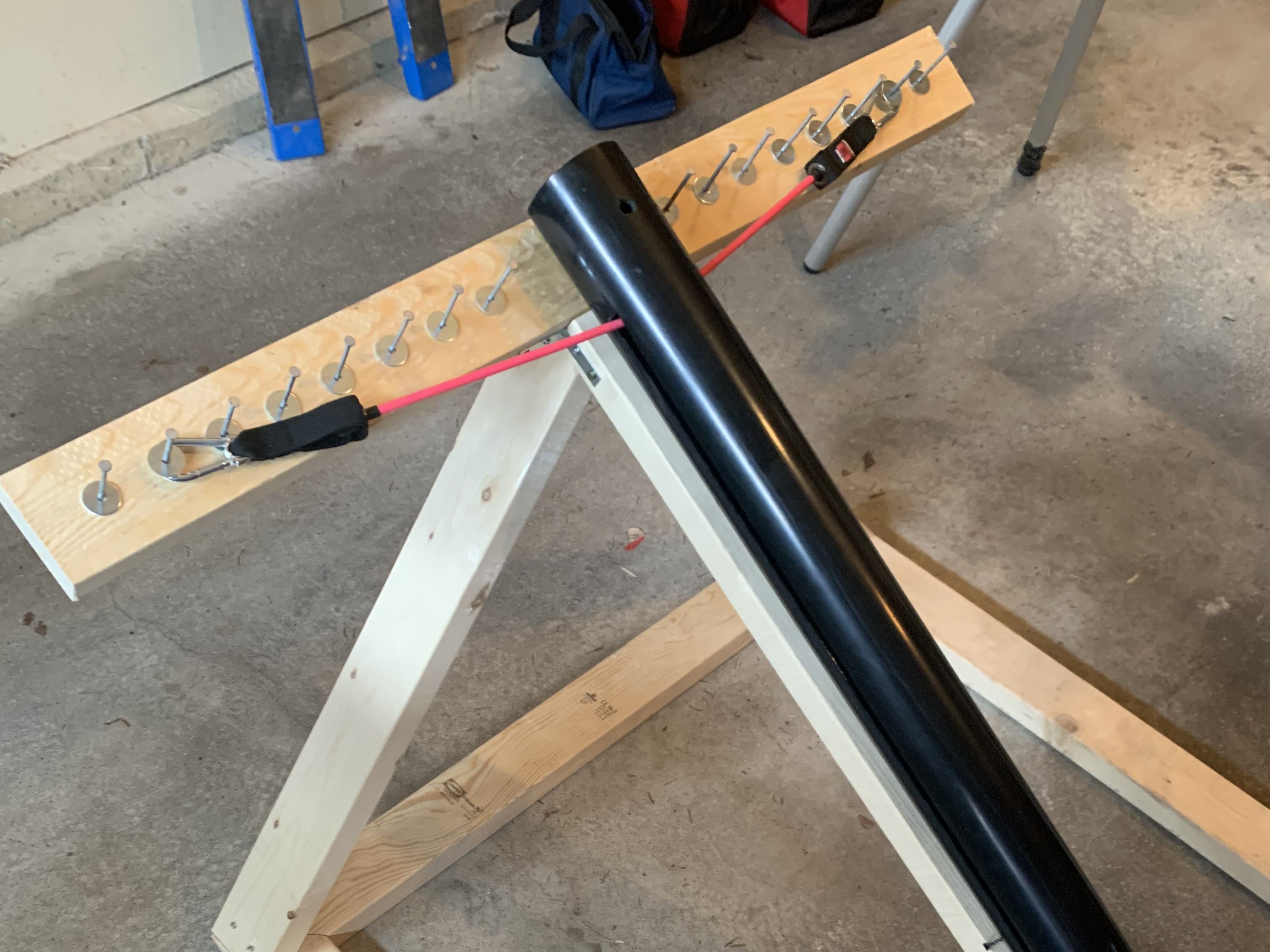 Projectile ballista launcher wooden structure prototype